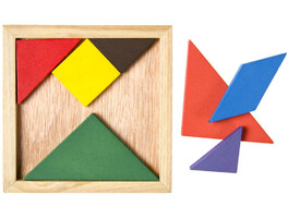 Tangram drewniany naturalny 12cm