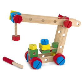 Drewniany zestaw konstrukcyjny 4w1 auto samolot motor dźwig Melissa and Doug