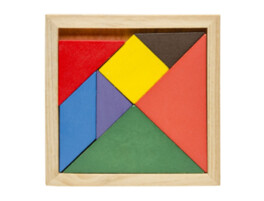 Tangram drewniany naturalny 12cm