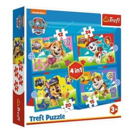 Puzzle 4w1 Biegnące Pieskii TREFL