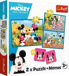 Puzzle 2w1 + memos Poznaj bohaterów Disney TREFL