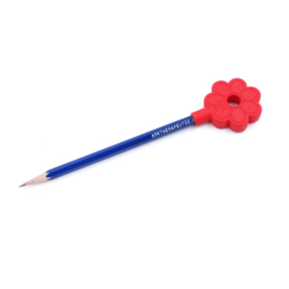 Pencil Flower - Gryzak Kwiatek - na kredkę lub ołówek - czerwony