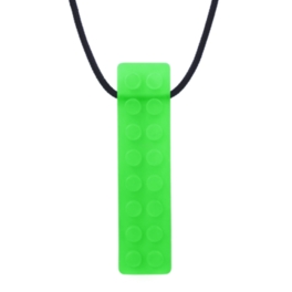 BRICK STICK - Gryzak, Naszyjnik w kształcie Klocka - transparentny zielony