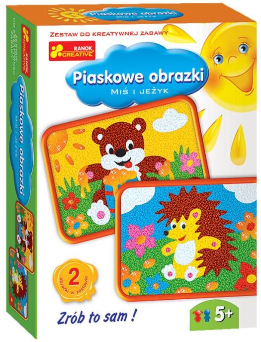 Piaskowe obrazki - Miś i jeżyk