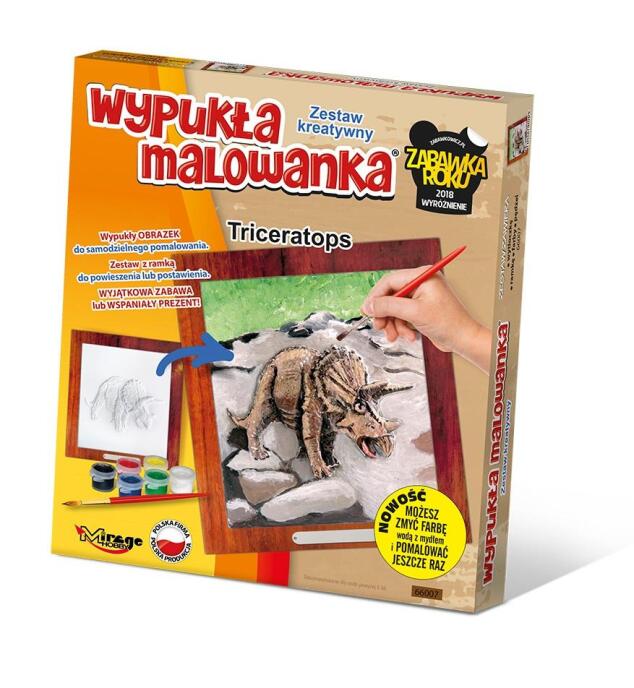 Wypukła malowanka Dino - Triceratops