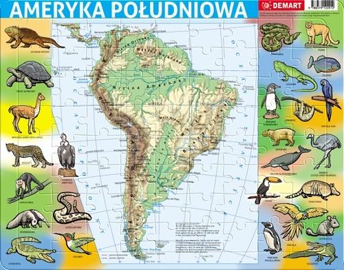 Puzzle ramkowe - Ameryka Płd fizyczna